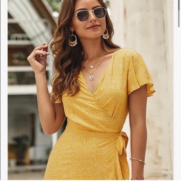 BOUTIQUE Boho Sunshine Wrap Dress - Picture 7 of 7